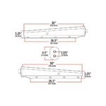 30" Mud Flap Hangers with Dual Back Plate - 1 1/8" Bolt Spacing | Stainless Steel - Image 2