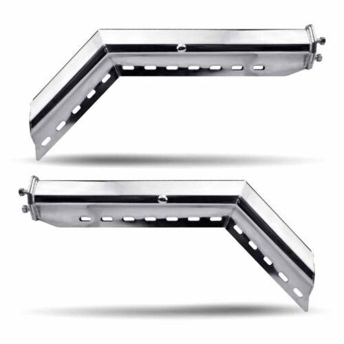 45° Angled 28.5" Mud Flap Hangers - 2 1/2" Bolt Spacing | Chrome Metal-TU-9227