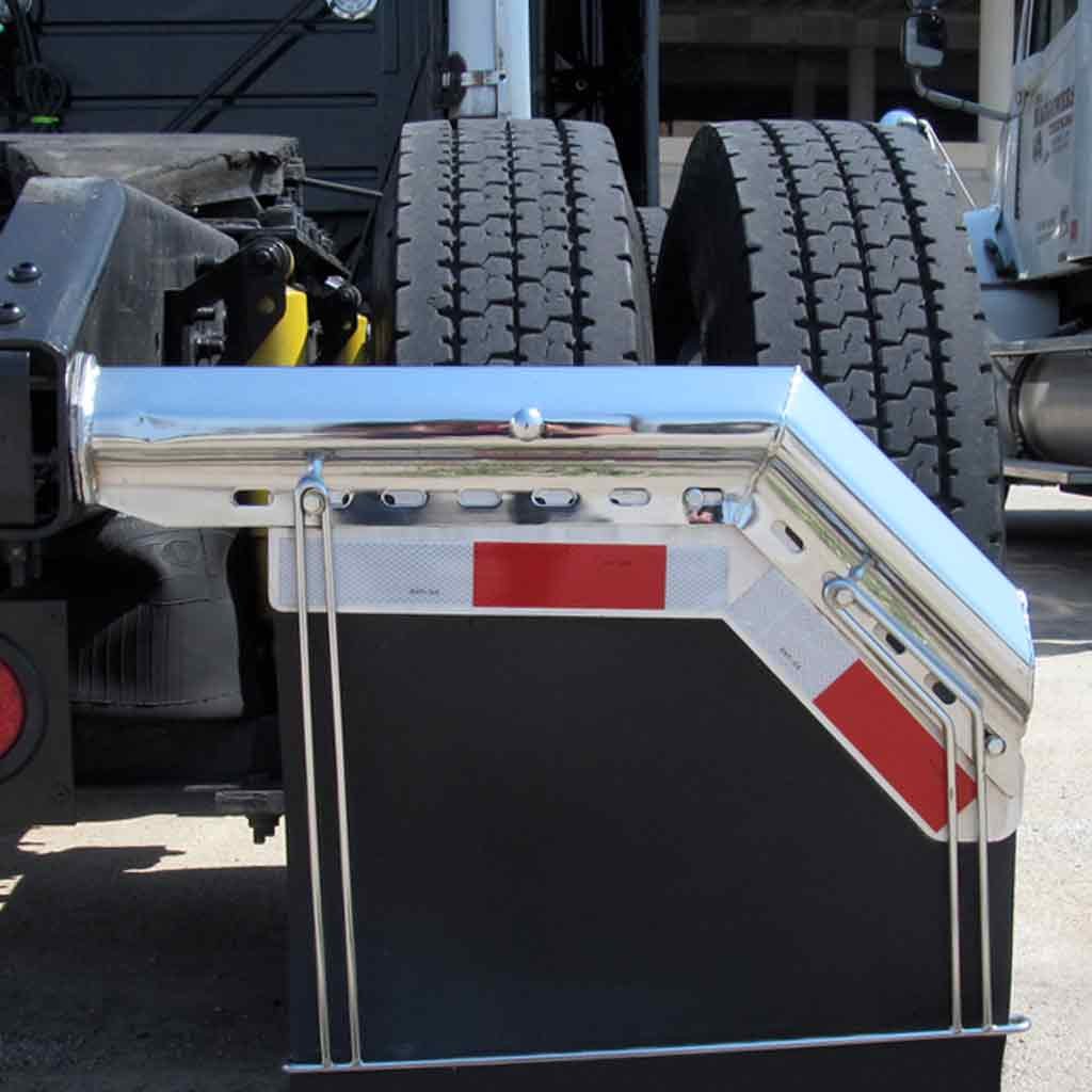 TU-9229_TRUCK 45° Angled 28.5" Mud Flap Hangers - 2 1/2" Bolt Spacing | Stainless Steel - Image 2