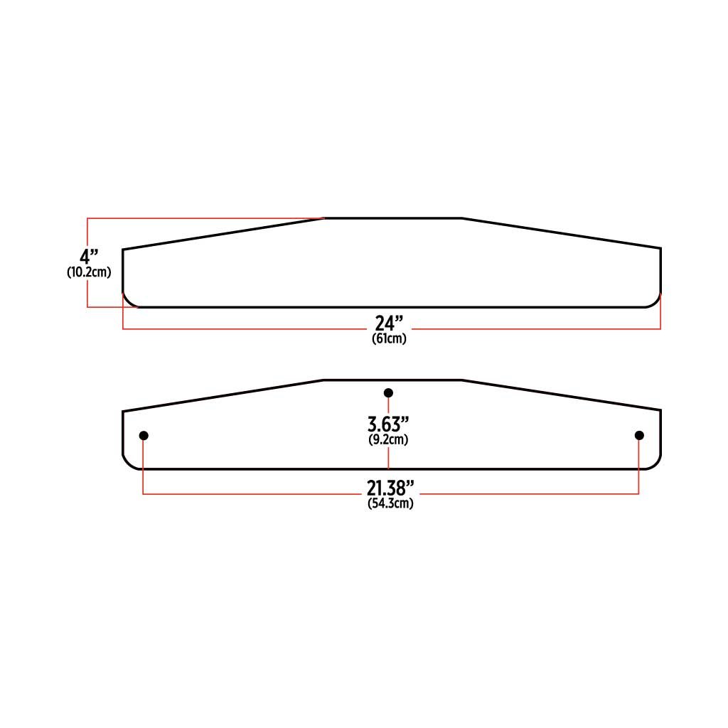 TU-9242_TECH 24" Angled Bottom Mud Flap Weight - Welded | Chrome - Image 3