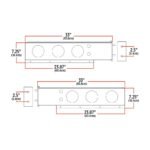 33" Mud Flap Hangers - 2 1/2" Bolt Spacing - 6 x 4" Holes | Stainless Steel-TU-9258