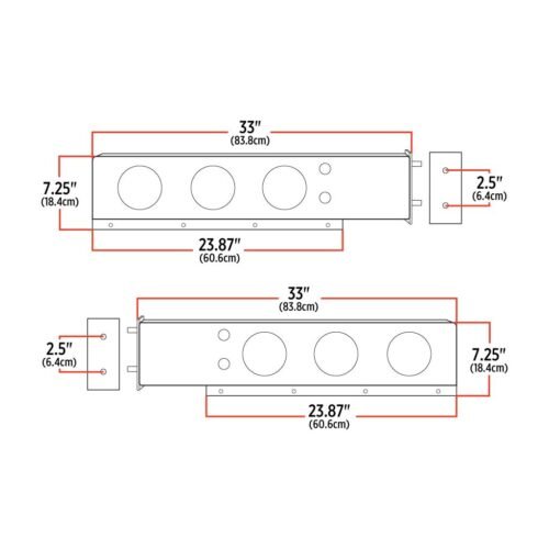33" Mud Flap Hangers - 2 1/2" Bolt Spacing - 6 x 4" Holes | Stainless Steel-TU-9258