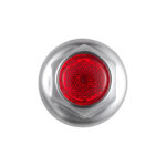 33mm X 2" Chrome Steel Reflector Nut Cover With Flange - Red (50 Pcs) - Image 2