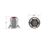 33mm X 2" Chrome Steel Reflector Nut Cover With Flange - Red (50 Pcs) - Image 6
