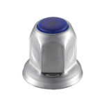 33mm X 2" Chrome Steel Reflector Nut Cover With Flange - Blue (50 Pcs) - Image 3