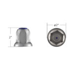 33mm X 2" Chrome Steel Reflector Nut Cover With Flange - Blue (50 Pcs) - Image 6