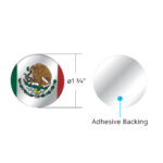 1-3/4" Round Glossy Sticker - Mexico Flag - Image 3