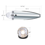 Chrome Die Cast Torpedo Cab Light With Watermelon Glass Lens & 1156 Bulb - Clear - Image 9