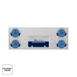33-3/4" SS Rear Center Panel With 4X 19 LED 4" Double Fury Lights & Visors-Red & Blue LED - Image 3