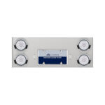 33-3/4" SS Rear Center Panel With 4X 19 LED 4" Double Fury Lights & Visors-Red & Blue LED - Image 4