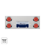 33-3/4" SS Rear Center Panel With 4X 19 LED 4" Double Fury Lights & Visors-Red & Green LED - Image 2