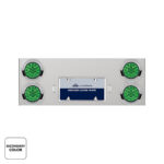 33-3/4" SS Rear Center Panel With 4X 19 LED 4" Double Fury Lights & Visors-Red & Green LED - Image 3