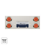 33-3/4" SS Rear Center Panel With 4X 19 LED 4" Double Fury Lights & Visors-Red & White LED - Image 2