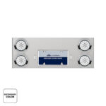 33-3/4" SS Rear Center Panel With 4X 19 LED 4" Double Fury Lights & Visors-Red & White LED - Image 3