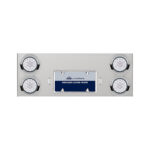 33-3/4" SS Rear Center Panel With 4X 19 LED 4" Double Fury Lights & Visors-Red & White LED - Image 4