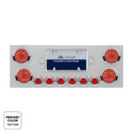 SS Rear Center Panel With 4X 19 LED 4" & 6X 7 LED 2" Double Fury Lights & Visors-Red & White LED - Image 2