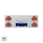 33-3/4" SS Rear Center Panel With 4X 19 LED 4" Double Fury Lights & Visors-Red & Amber LED - Image 2