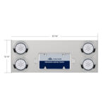 33-3/4" SS Rear Center Panel With 4X 19 LED 4" Double Fury Lights & Visors-Red & Amber LED - Image 6