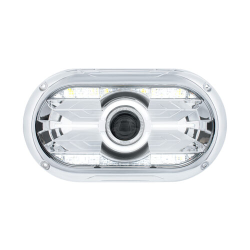Full LED Projector One-Piece Style Chrome Headlight For Dual 5-3/4" Headlight Housing35924