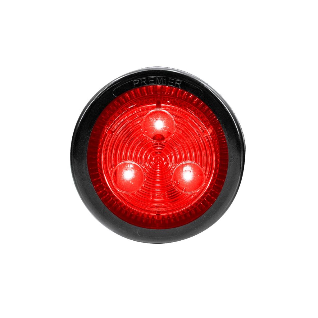 3 LED 2" Round Low Profile Light Kit (Clearance/Marker) - Red LED/Lens36108BRK