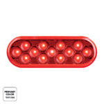 13 LED 6" Oval Double Fury Light (Stop & Turn)-Red & Amber LED/Clear Lens - Image 2