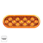 13 LED 6" Oval Double Fury Light (Stop & Turn)-Red & Amber LED/Clear Lens - Image 3