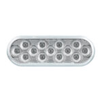 13 LED 6" Oval Double Fury Light (Stop & Turn)-Red & Amber LED/Clear Lens - Image 4