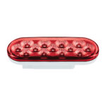 13 LED 6" Oval Double Fury Light (Stop & Turn)-Red & Amber LED/Clear Lens - Image 6