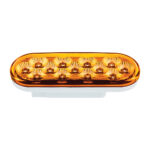 13 LED 6" Oval Double Fury Light (Stop & Turn)-Red & Amber LED/Clear Lens - Image 7