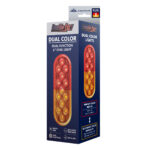 13 LED 6" Oval Double Fury Light (Stop & Turn)-Red & Amber LED/Clear Lens - Image 12