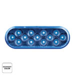 13 LED 6" Oval Double Fury Light (Stop & Turn)-Red & Blue LED/Clear Lens - Image 3