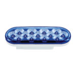 13 LED 6" Oval Double Fury Light (Stop & Turn)-Red & Blue LED/Clear Lens - Image 7