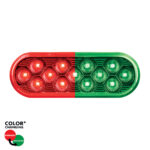 13 LED 6" Oval Double Fury Light (Stop & Turn)-Red & Green LED/Clear Lens36112