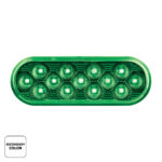 13 LED 6" Oval Double Fury Light (Stop & Turn)-Red & Green LED/Clear Lens - Image 3