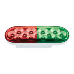 13 LED 6" Oval Double Fury Light (Stop & Turn)-Red & Green LED/Clear Lens - Image 5