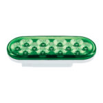 13 LED 6" Oval Double Fury Light (Stop & Turn)-Red & Green LED/Clear Lens - Image 7