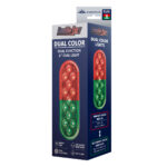 13 LED 6" Oval Double Fury Light (Stop & Turn)-Red & Green LED/Clear Lens - Image 12