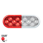 13 LED 6" Oval Double Fury Light (Stop & Turn)-Red & White LED/Clear Lens36114