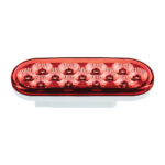 13 LED 6" Oval Double Fury Light (Stop & Turn)-Red & White LED/Clear Lens - Image 6