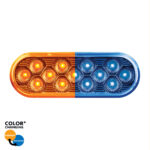 13 LED 6" Oval Double Fury Light (Turn Signal)-Amber & Blue LED/Clear Lens36115