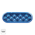 13 LED 6" Oval Double Fury Light (Turn Signal)-Amber & Blue LED/Clear Lens - Image 3