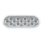 13 LED 6" Oval Double Fury Light (Turn Signal)-Amber & Blue LED/Clear Lens - Image 4