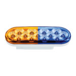 13 LED 6" Oval Double Fury Light (Turn Signal)-Amber & Blue LED/Clear Lens - Image 5