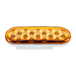 13 LED 6" Oval Double Fury Light (Turn Signal)-Amber & Blue LED/Clear Lens - Image 6