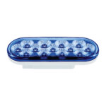 13 LED 6" Oval Double Fury Light (Turn Signal)-Amber & Blue LED/Clear Lens - Image 7