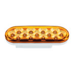 13 LED 6" Oval Double Fury Light (Turn Signal)-Amber & Green LED/Clear Lens - Image 6