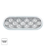 13 LED 6" Oval Double Fury Light (Turn Signal)-Amber & White LED/Clear Lens - Image 3