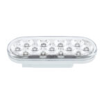 13 LED 6" Oval Double Fury Light (Turn Signal)-Amber & White LED/Clear Lens - Image 7