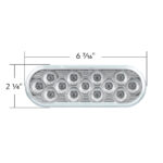 13 LED 6" Oval Double Fury Light (Turn Signal)-Amber & White LED/Clear Lens - Image 11