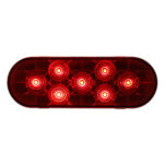 7 LED Oval Light (Stop, Turn & Tail) - Red LED/Red Lens (Bulk)